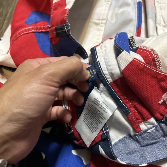 Ralph Lauren POLO Red White & Blue Size 35 Flag/Camo Shorts - Picture 4 of 9